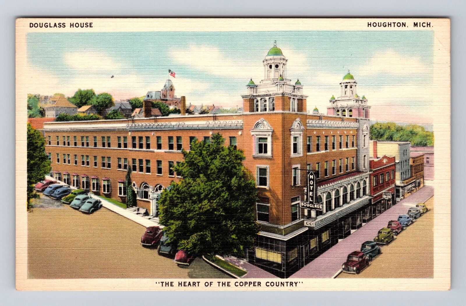 Houghton MI-Michigan, Douglass House, Dining Room, Advertising Vintage Postcard