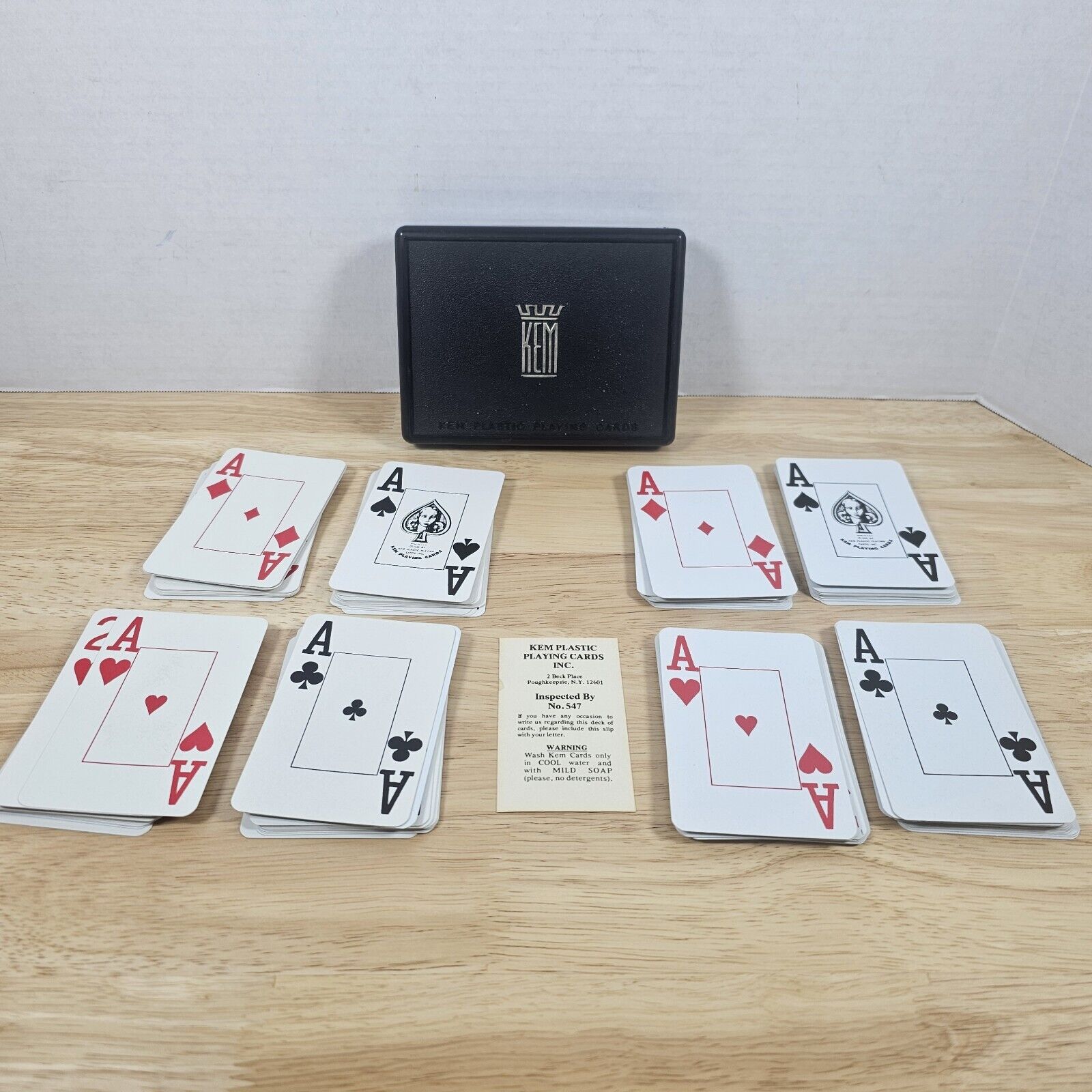 Vintage Kem Playing Cards With Case 2 Decks Missing Jokers