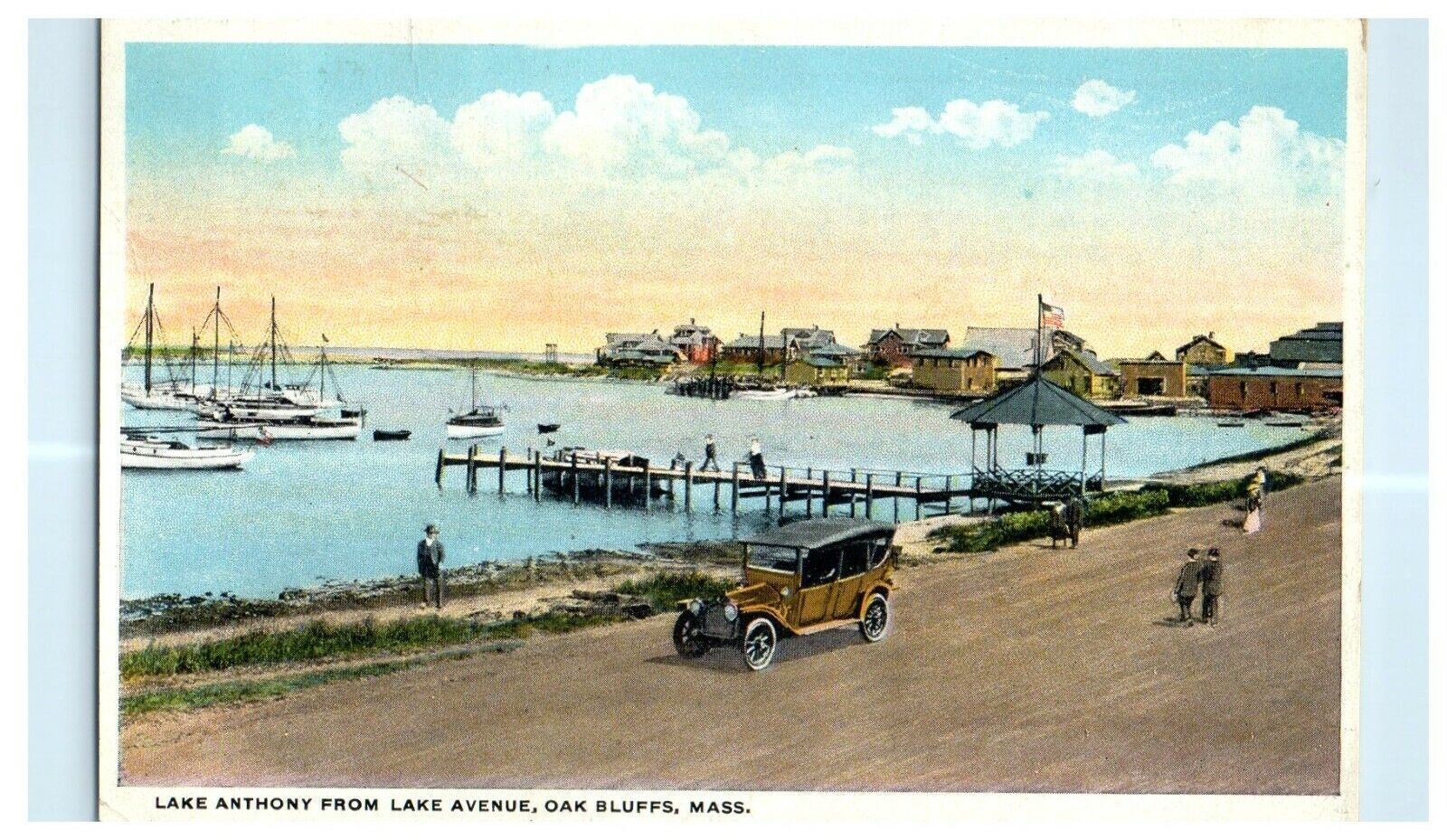1923 Lake Anthony from Lake Avenue, Oak Bluffs Massachusetts MA Postcard