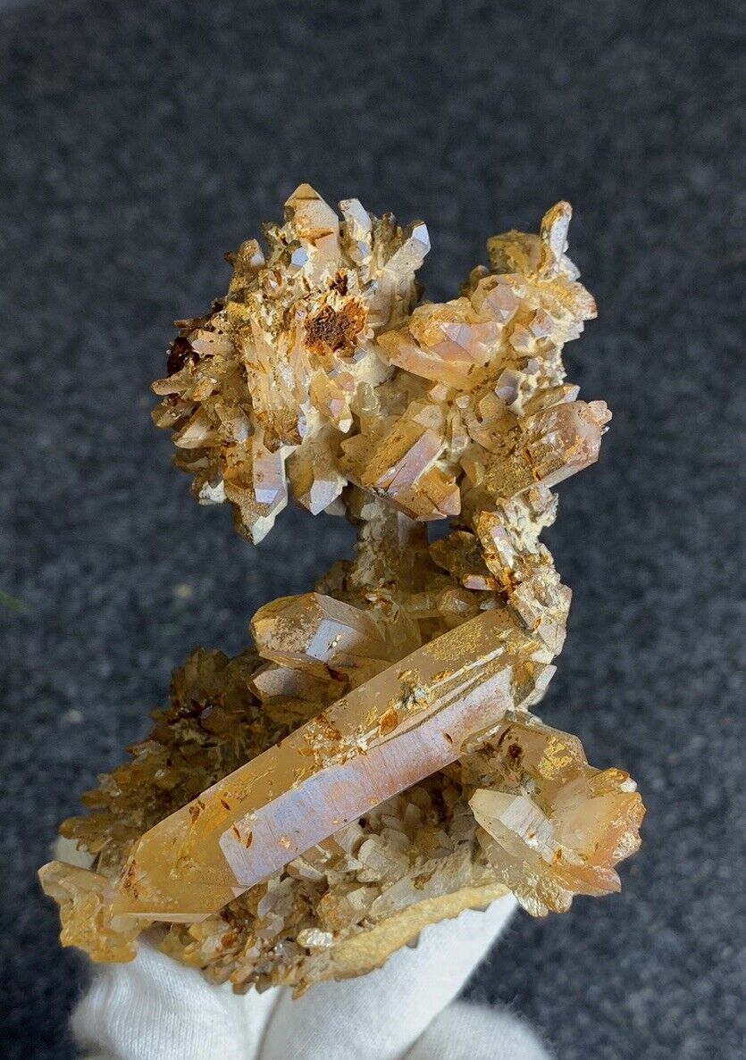 185 GM Golden Quartz Crystals Mineral Specimen From Baluchistan Pakistan