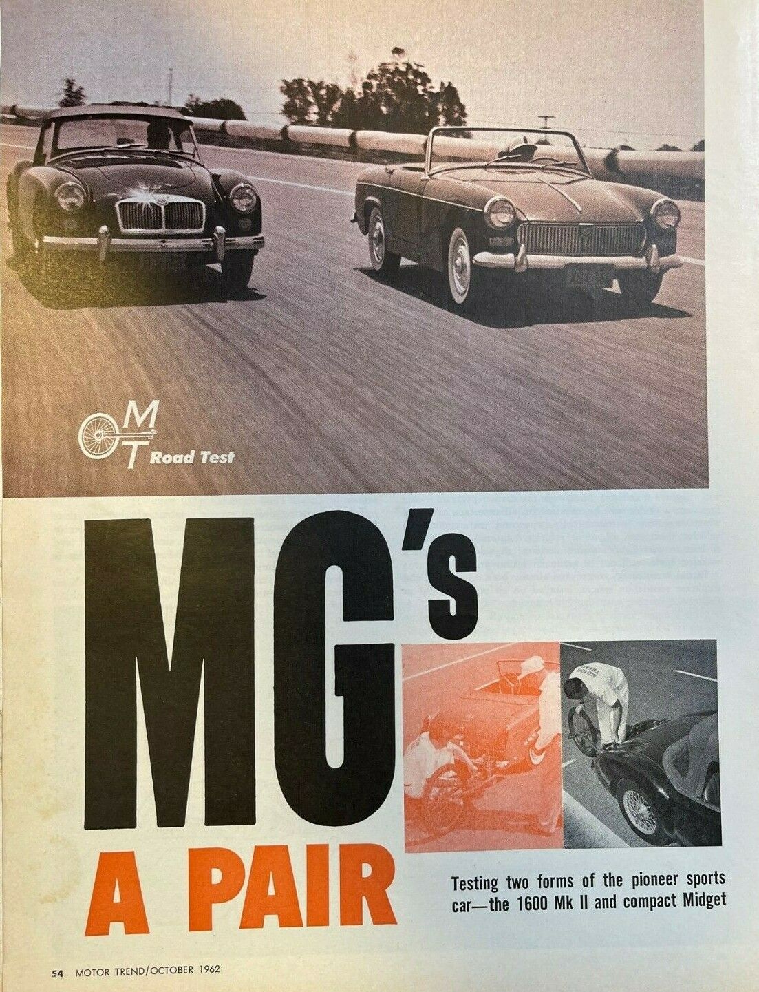 Road Test 1962 MG Midget & MG-A 1600 MK II illustrated