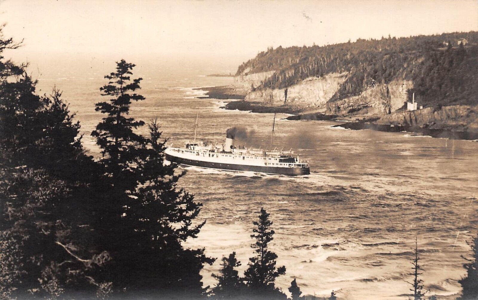 RPPC Steamship Leaving Digby Nova Scotia Paul Yates Photo Postcard