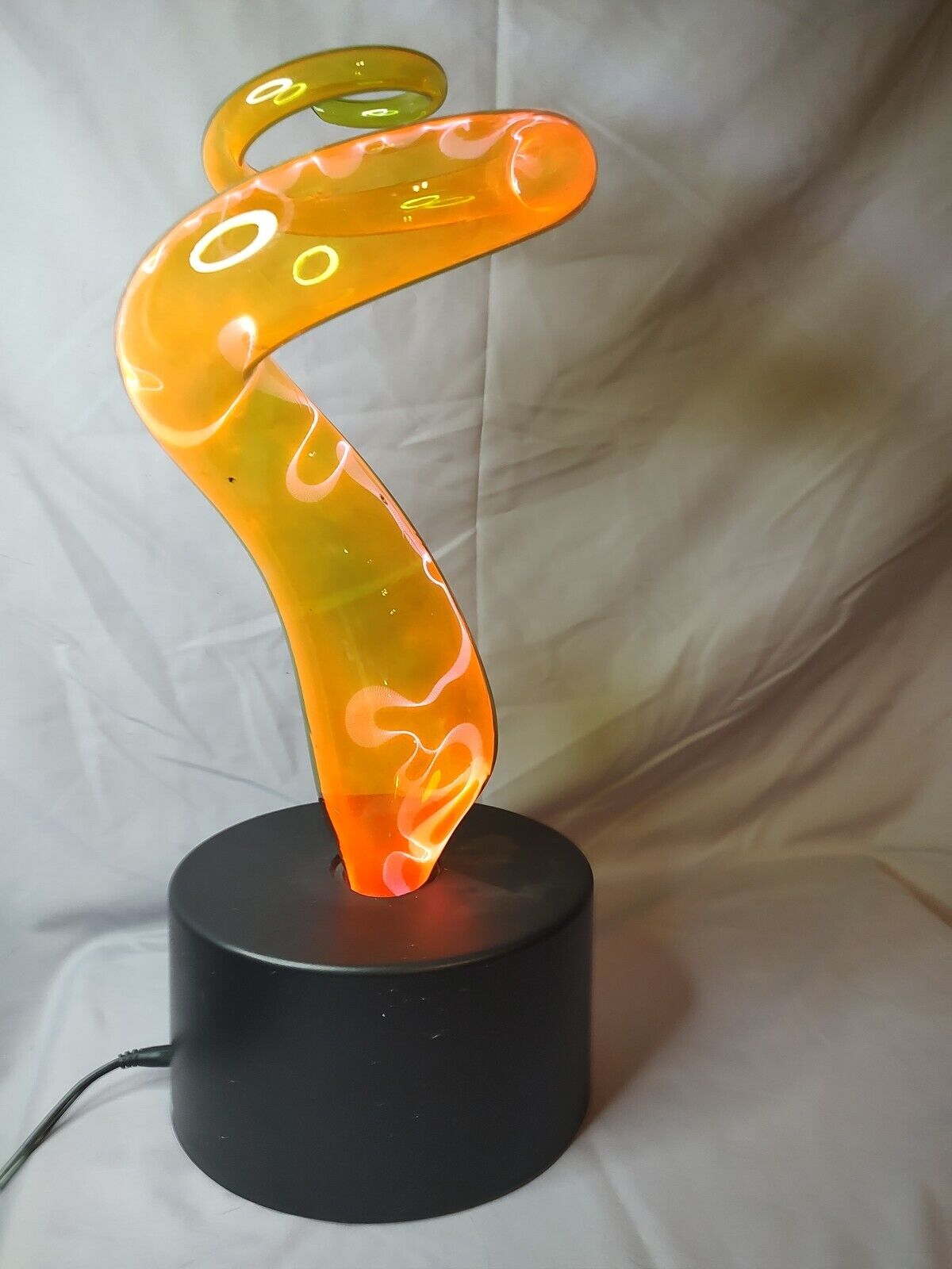 Lumisource Electra Spiral Sculptured  Plasma Motion Art Lamp Tested 1999 Green 