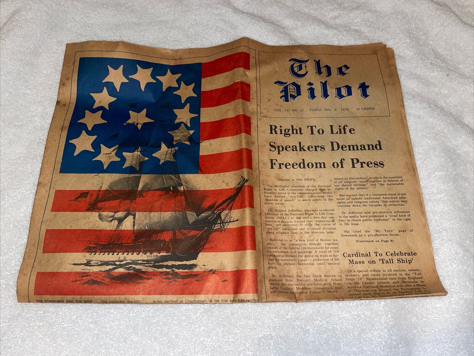 Rare Newspaper The Pilot July 2 1976 Volume 147 No.27 Sold As Is See Details 