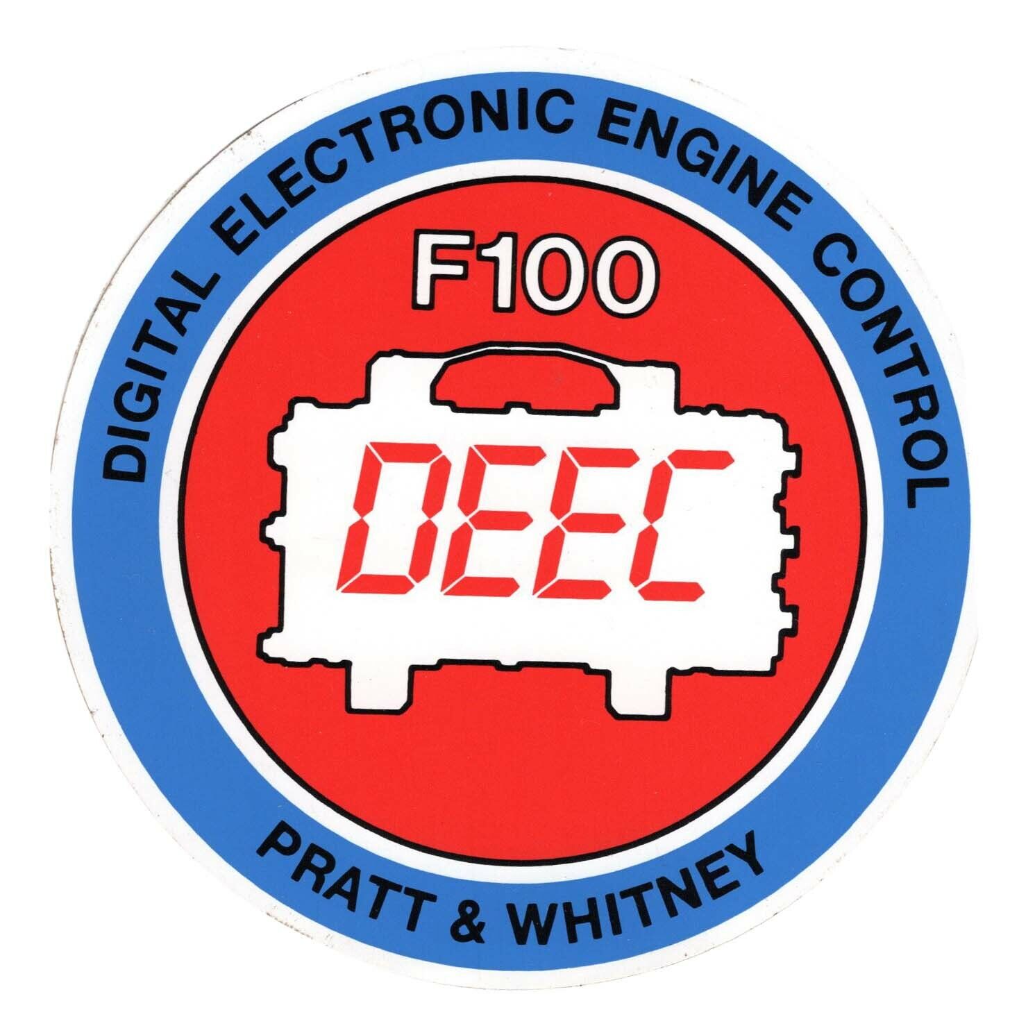 PRATT & WHITNEY F100 DEEC DIGITAL ELECTRONIC ENGINE CONTROL Sticker 4 1/2 Inch