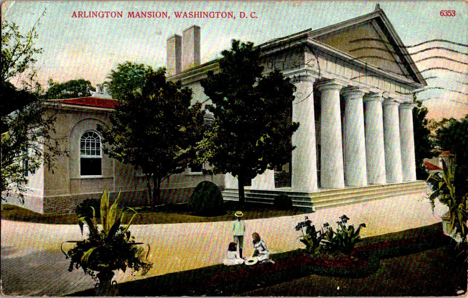 Antique Postcard Arlington Mansion Posted 1908 Washington DC Historical Places