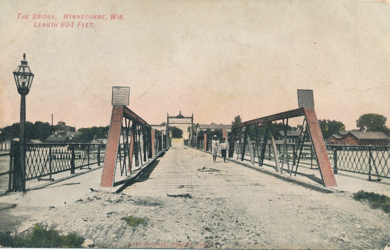 WINNECONNE WI - The Bridge (Length 604 Feet) - 1908