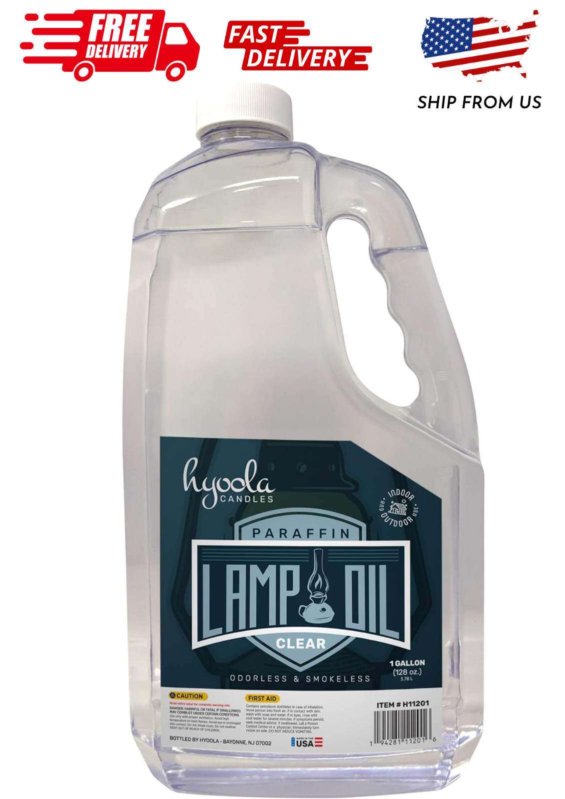 Hyoola Liquid Paraffin Lamp Oil - Clear Smokeless, Odorless, Ultra Clean Burning