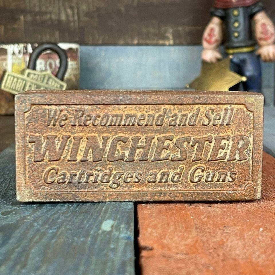 Winchester Cast Iron Coin Bank With Raised Lettering And Antique Finish (4