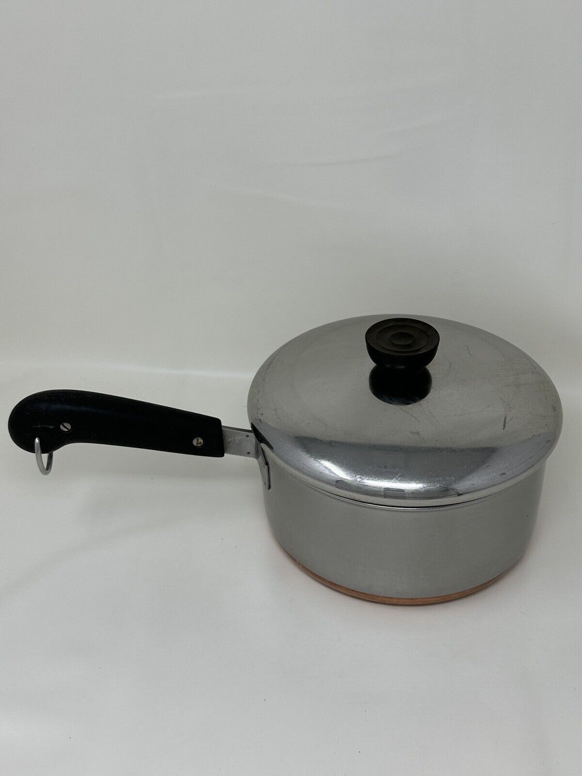 Vintage Revere Ware Stainless Steel Copper Bottom 2 Qt Sauce Pan With Lid