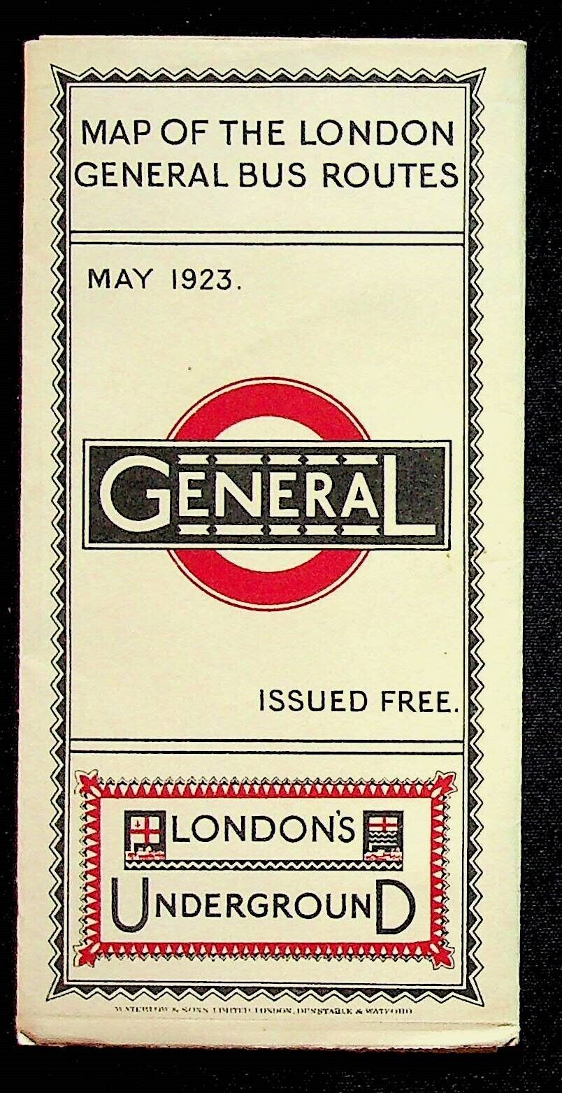 London's Underground May 1923 May Of The London General Bus Routes General