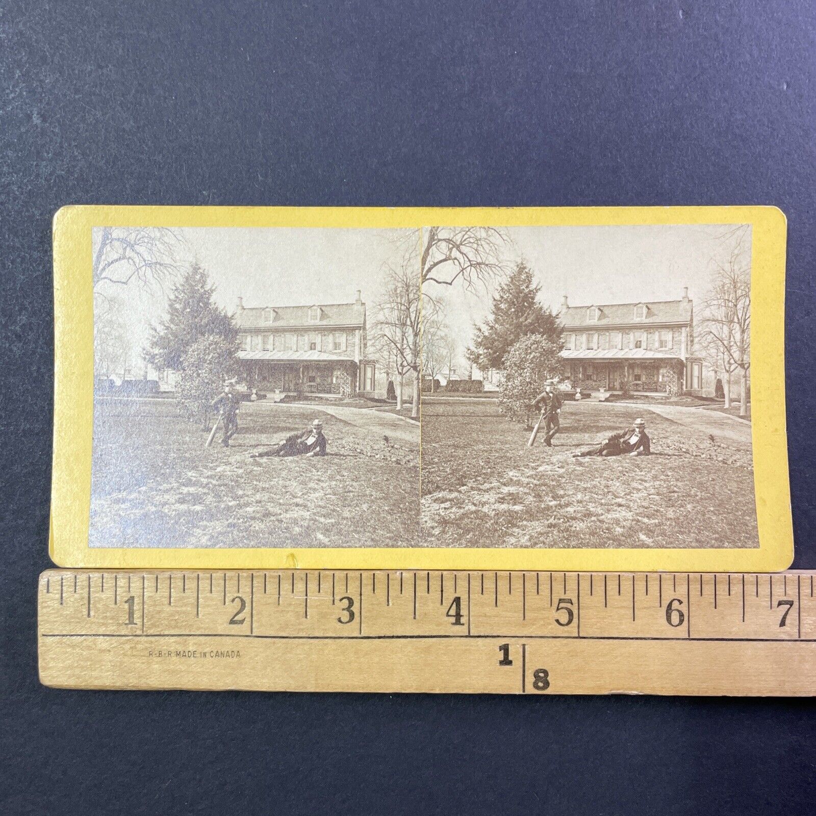 Cricket Players New Hope Pennsylvania Stereoview Photo Sports Card Antique c1867