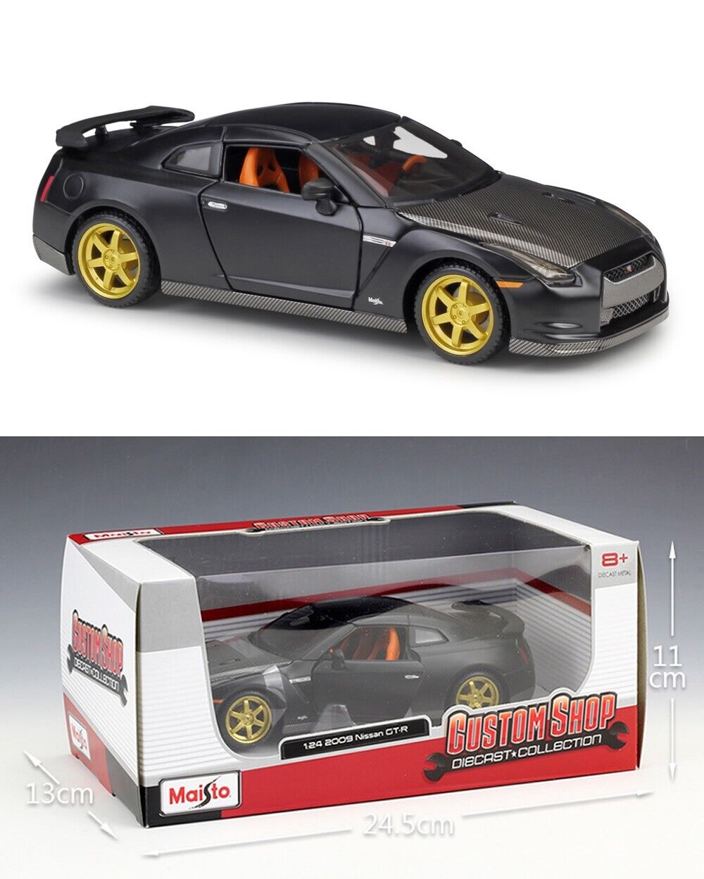 MAISTO 1:24 2009 Nissan GT-R Alloy Diecast Vehicle Car MODEL TOY Gift Collection