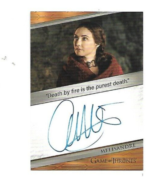 Game of Thrones Art & Images Carice Van Houten as Melisandre Autograph