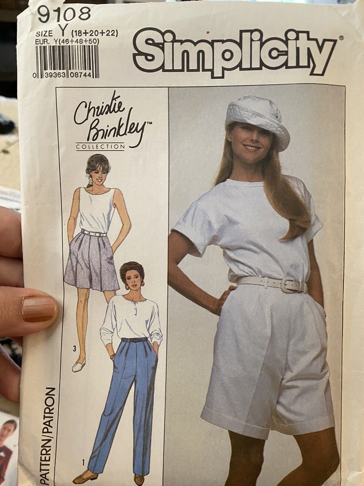 Vintage 1989 Christie Brinkley Simplicity Sewing Pattern 9108 Size 18-22