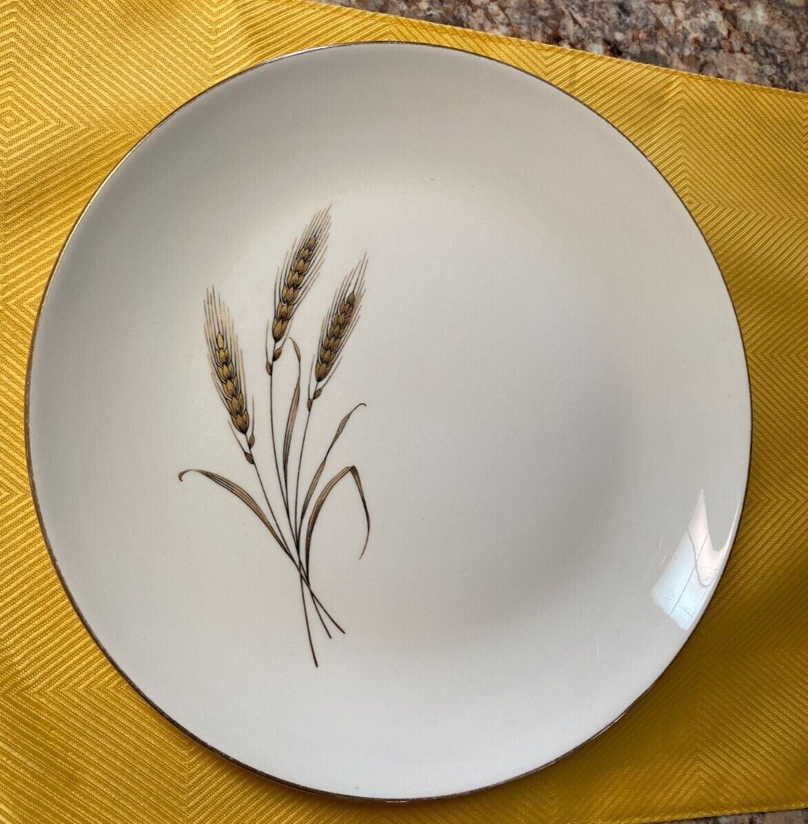 Vintage 23k Gold Rim Dinner Dishes 10in Plates ROYAL JOCI Wheat Salem 