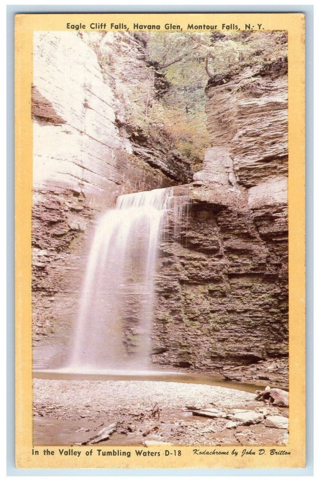c1960's Valley of Tumbling Waters Eagle Cliff Falls Montour Falls NY Postcard