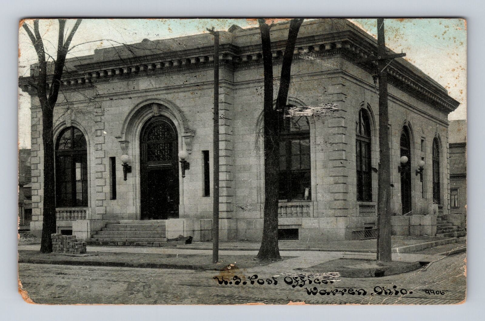 Warren OH-Ohio, Historic U.S. Post Office Building, Vintage c1910 Postcard
