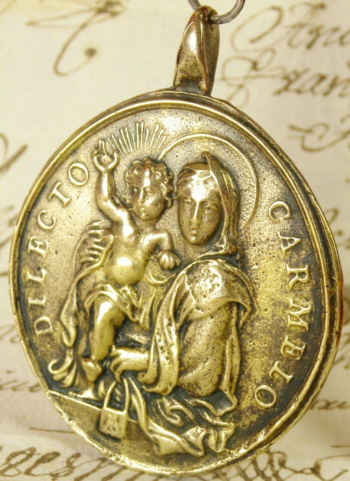 18th Century Our Lady of Carmel Blood of Jesus Saving Souls From Purgatory Medal