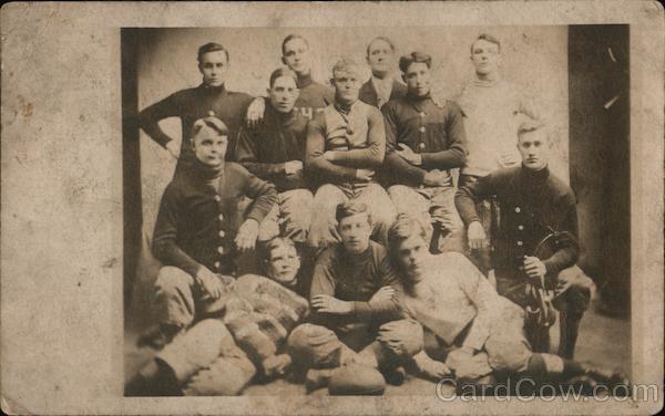 RPPC Early Football Team Real Photo Post Card Vintage