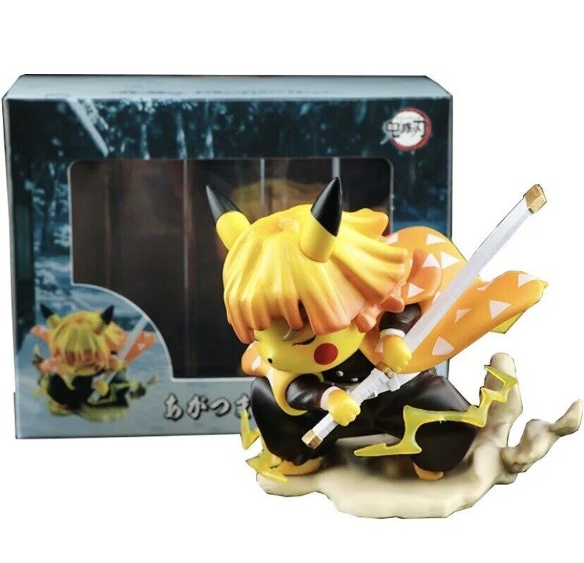 Pokemon Pikachu Agatsuma Zenitsu Demon Slayer Tanjiro Figure No Yaiba x Box U.S