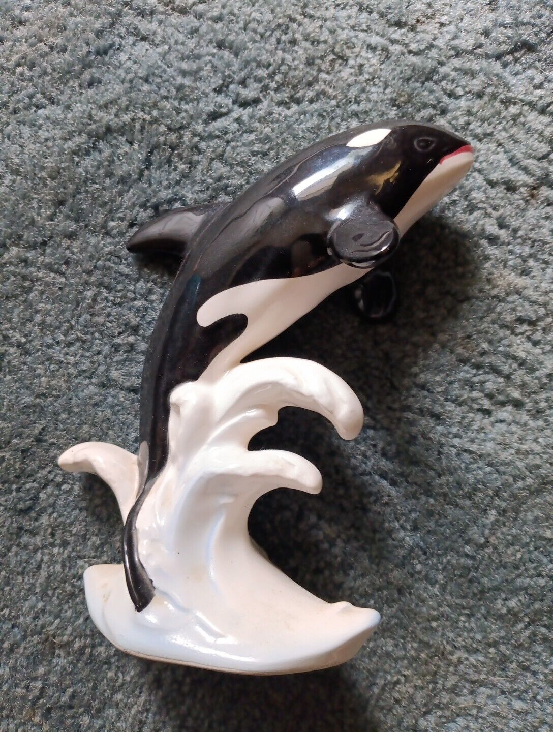 Rare Vintage Mid Century Orca Killer Whale Figure Made In Japan.  6” Tall