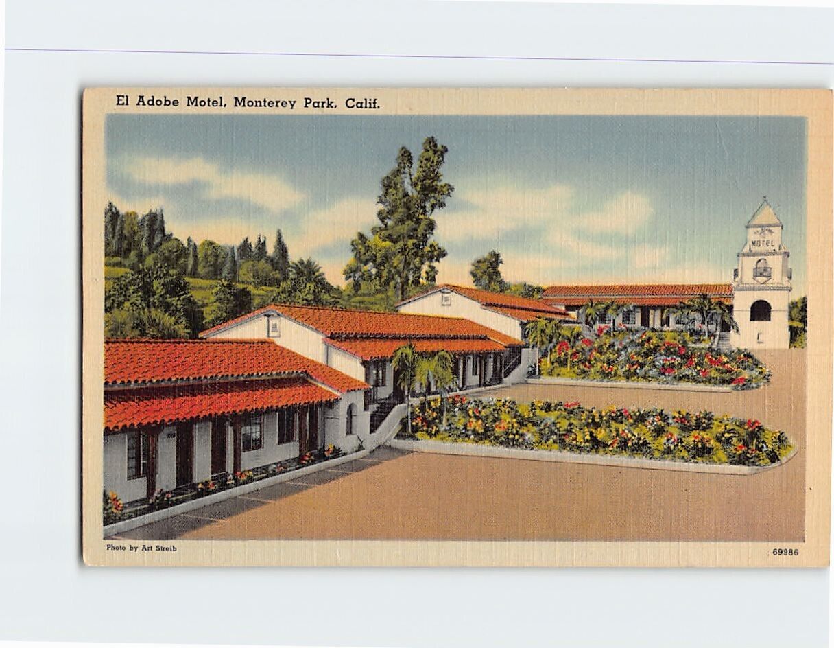 Postcard El Adobe Motel Monterey California USA
