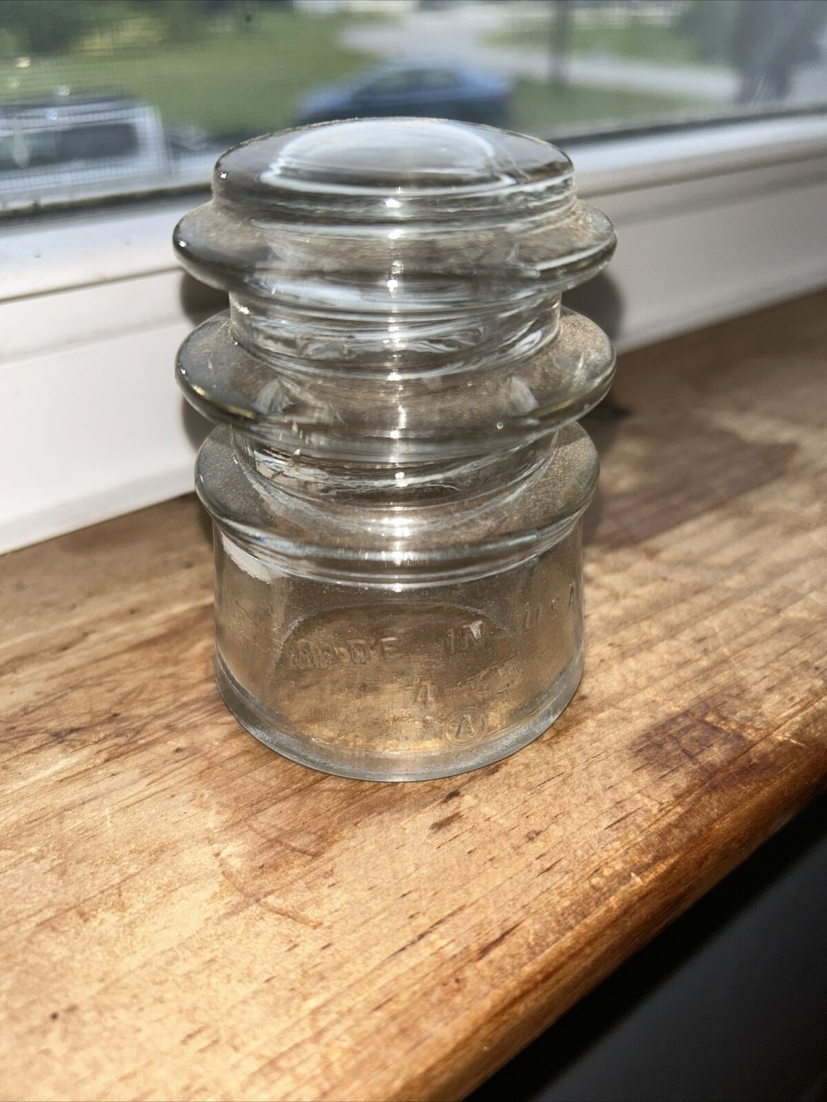 Vintage Whitall Tatum No. 3 Clear Glass Insulator Made in USA
