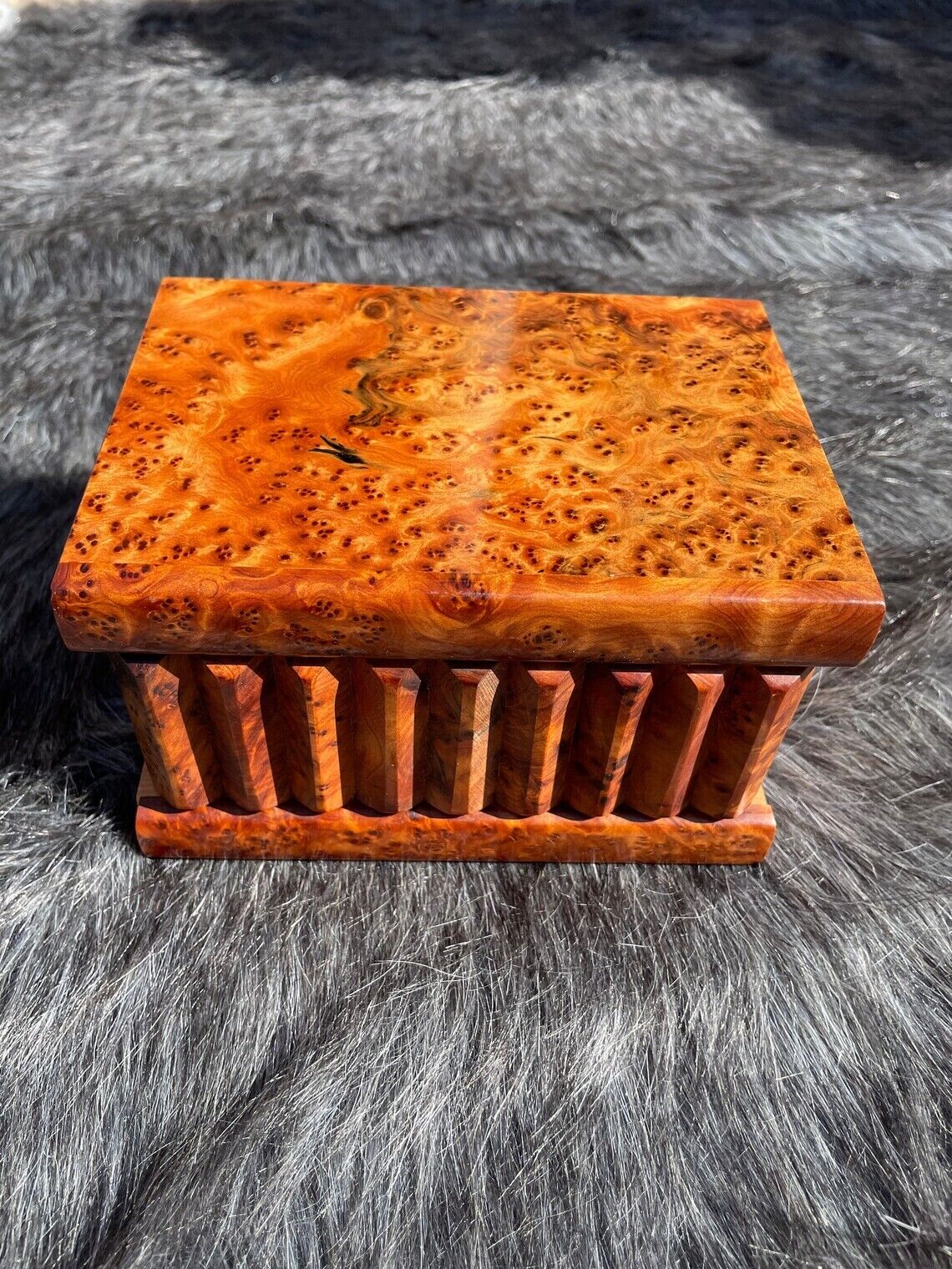 Handmade Thuya Burl Wooden Secret Box magic puzzle box hidden storage case key