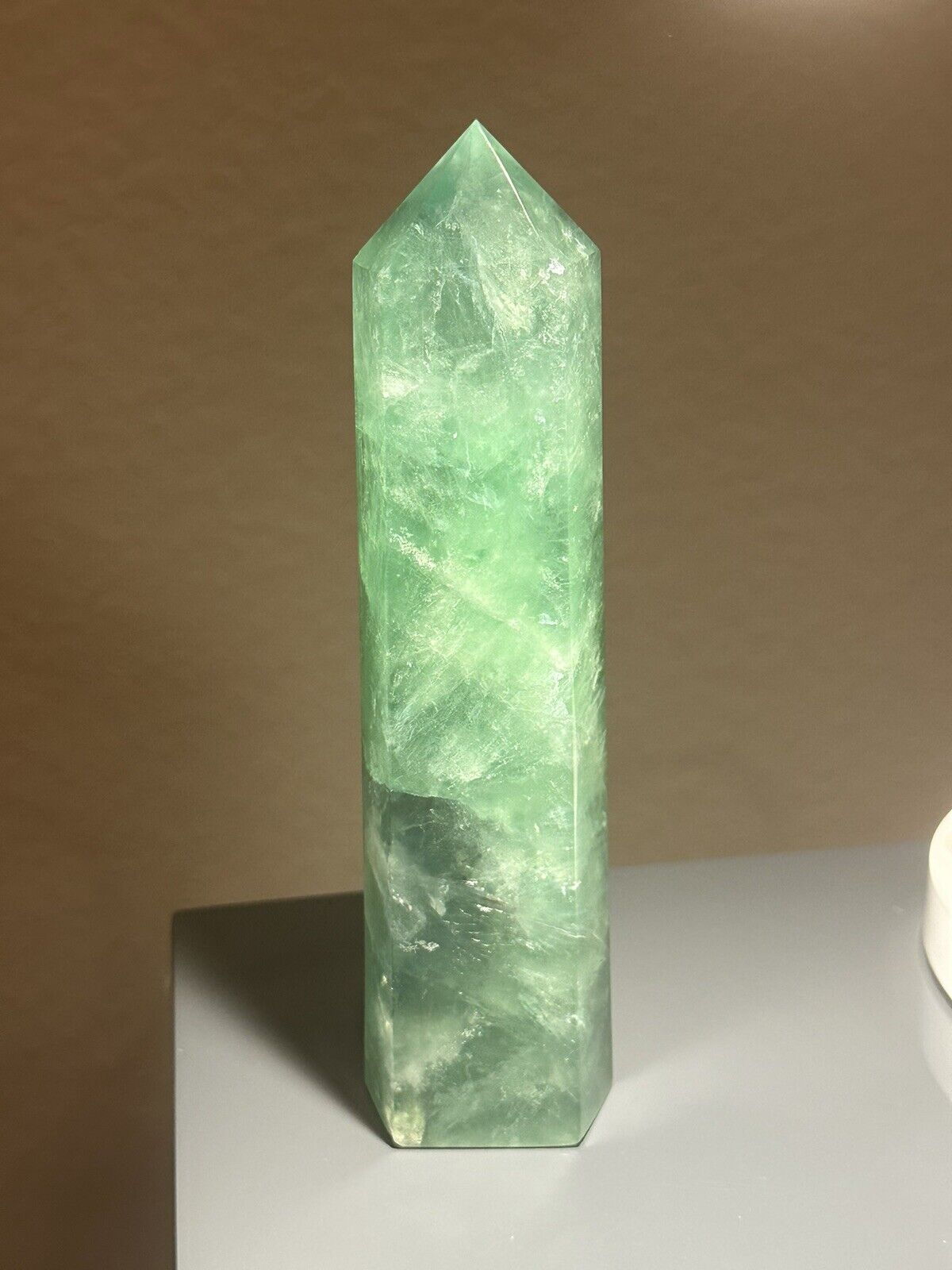 Natural Fluorite Obelisk Crystal Healing Reiki Wand Tower 682gm 1.5lb 7\