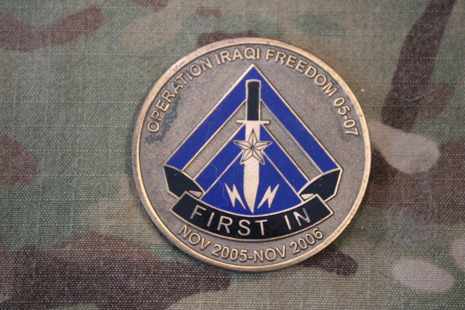 2nd Brigade Special Troops Battalion FIRST IN OIF 05-07 Challenge Coin 2005-06