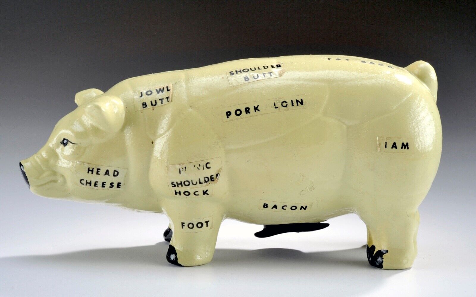 Vintage 1960\'s Advertising Premium Giveaway Ceramic Piggy Bank - Pork - Butcher