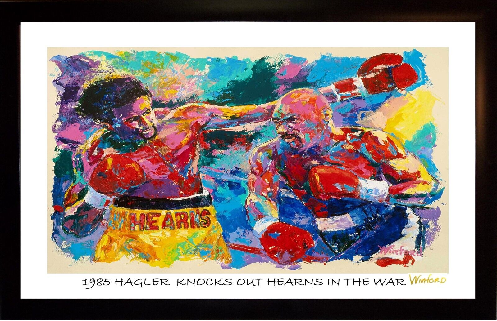 Sale Marvin Hagler Tommy Hearns The War Premium Art Print Was 129.95 Now $89.95