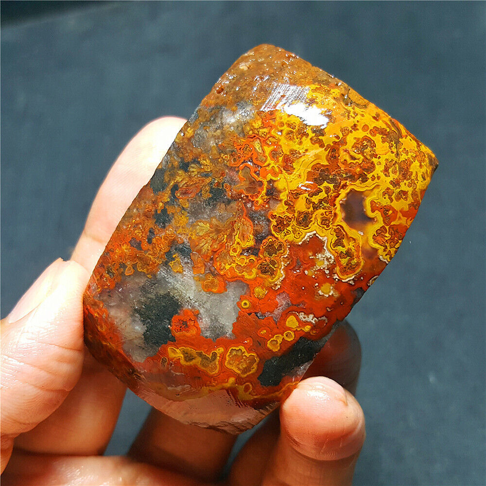 RARE 76g Natural rough Warring States Red Agate Crystal Healing 4198+