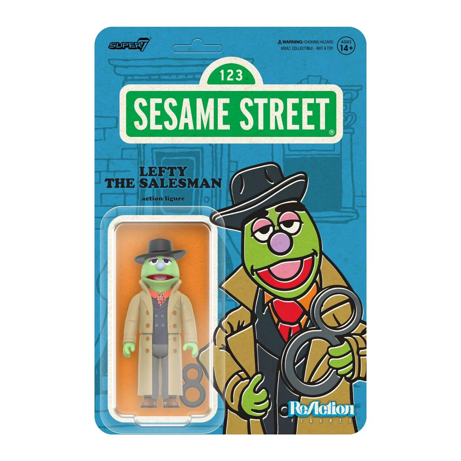 Lefty The Salesman Sesame Street Super 7 Reaction Action Figure
