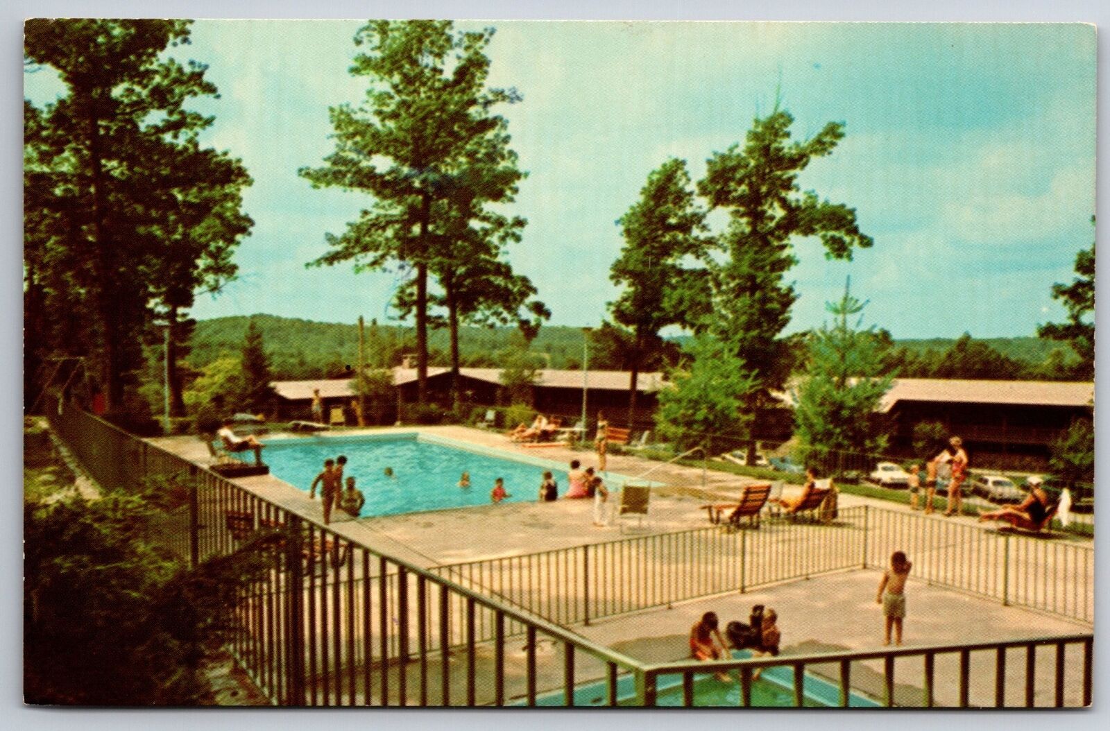 Olive Hill Kentucky~Carter Cave State Resort Park~Lodge & Pool~1960s Postcard