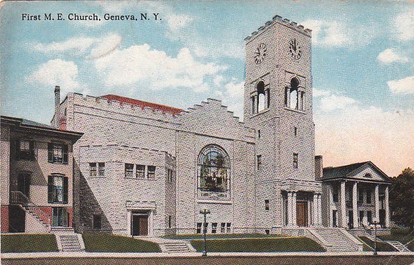 Postcard First M.E. Church Geneva NY 