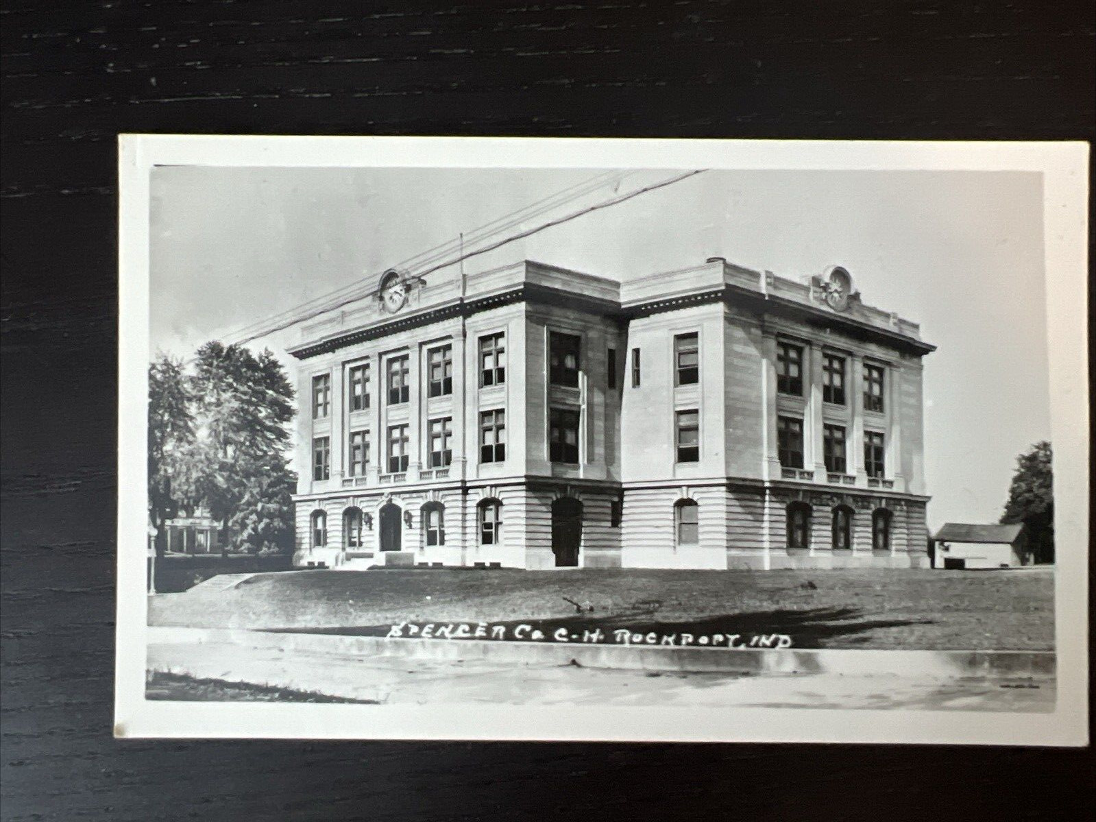 Vtg Postcard RPPC Rockport Indiana IN Spencer County Courthouse