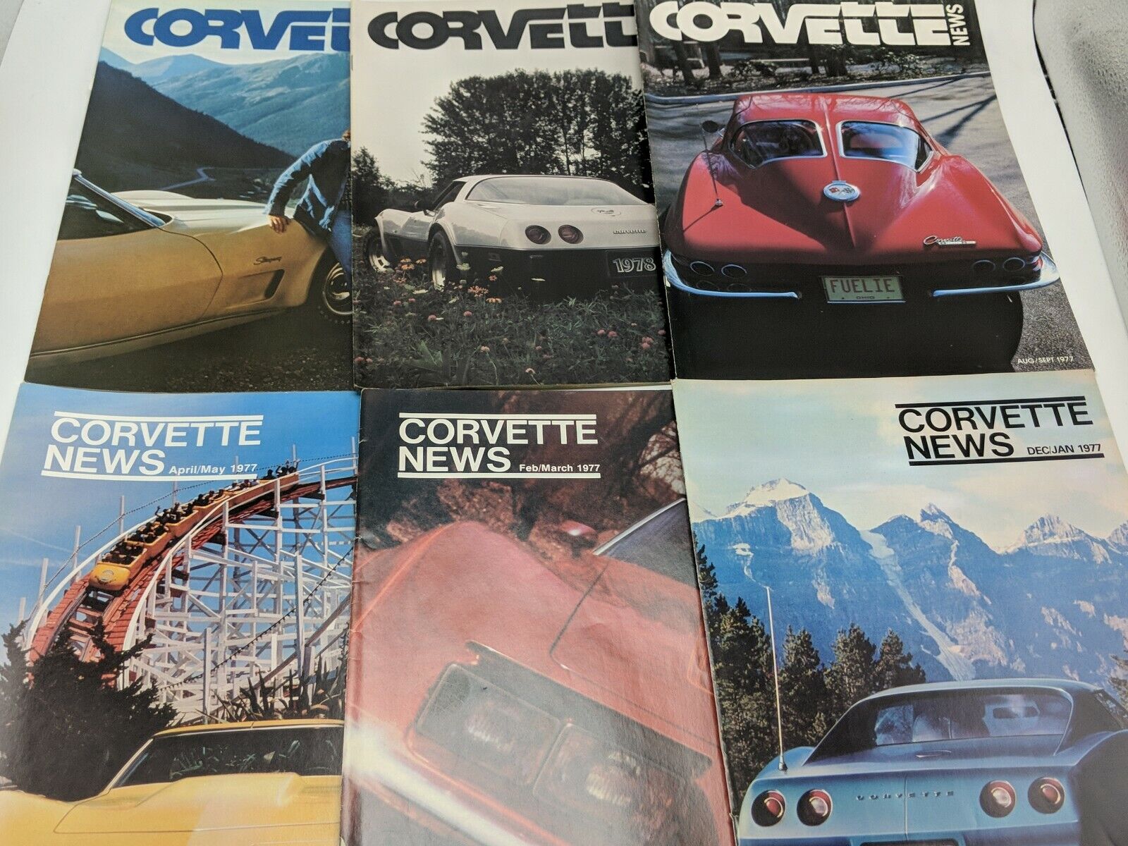 CORVETTE NEWS MAGAZINES Complete 1977 Year 6 Issues