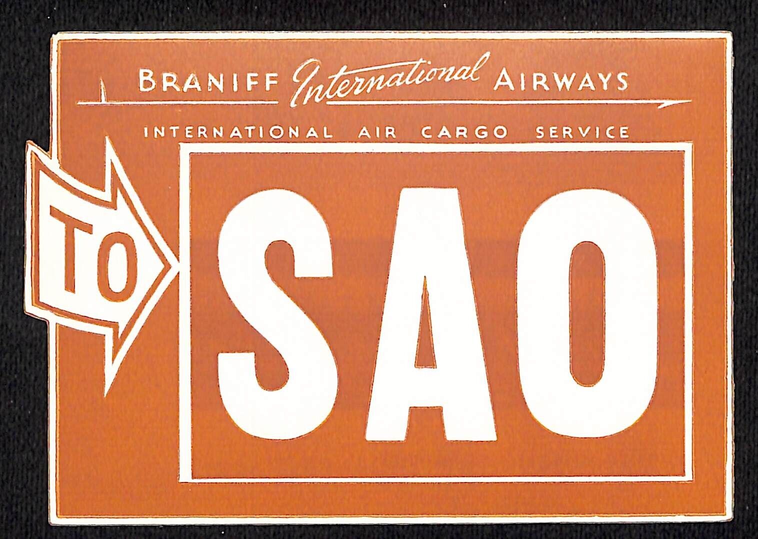 Braniff International Airways (1948-65) Gum Air Cargo Label \