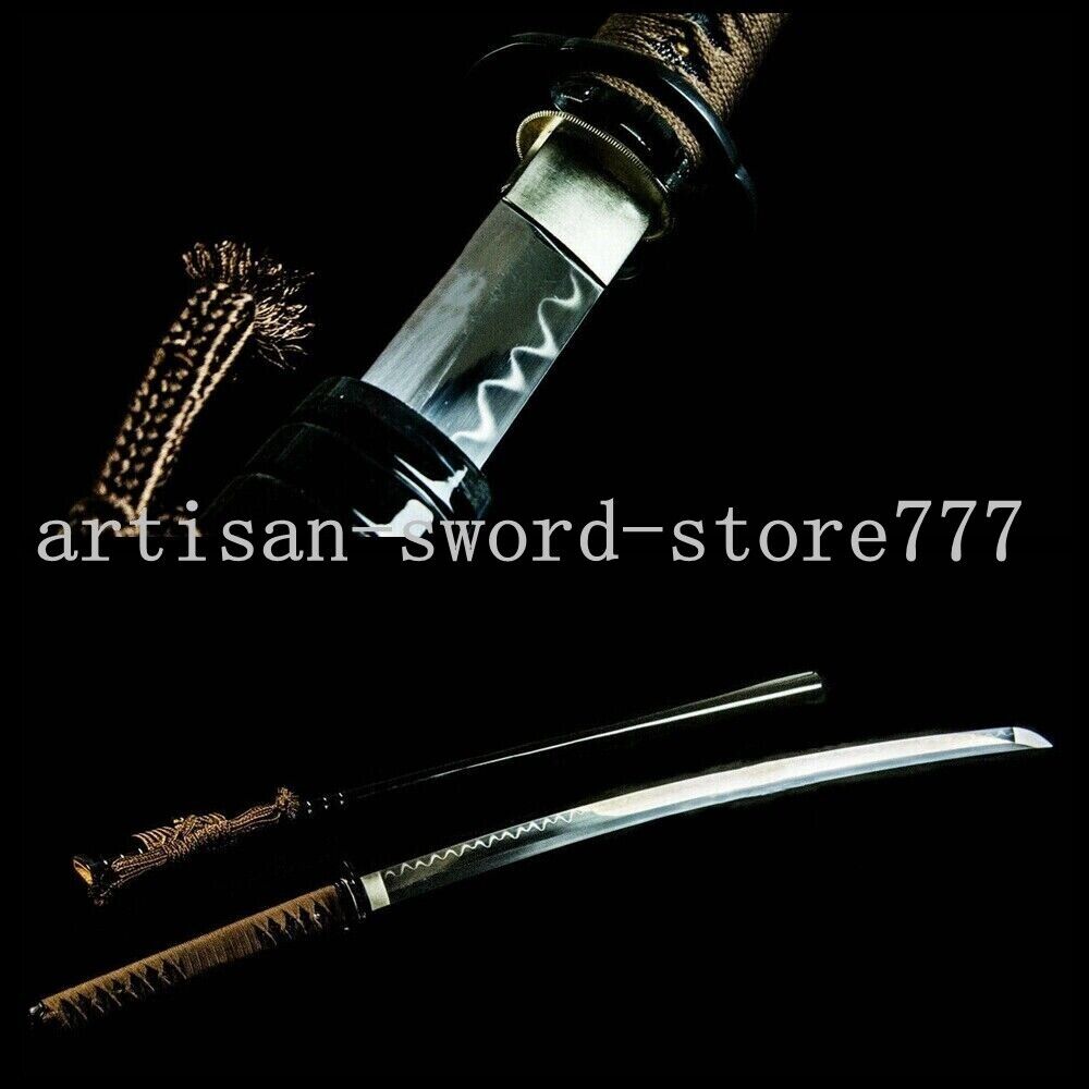 Clay Tempered Battle Ready Japanese Samurai Katana T10 Steel Blade Sword Sharp