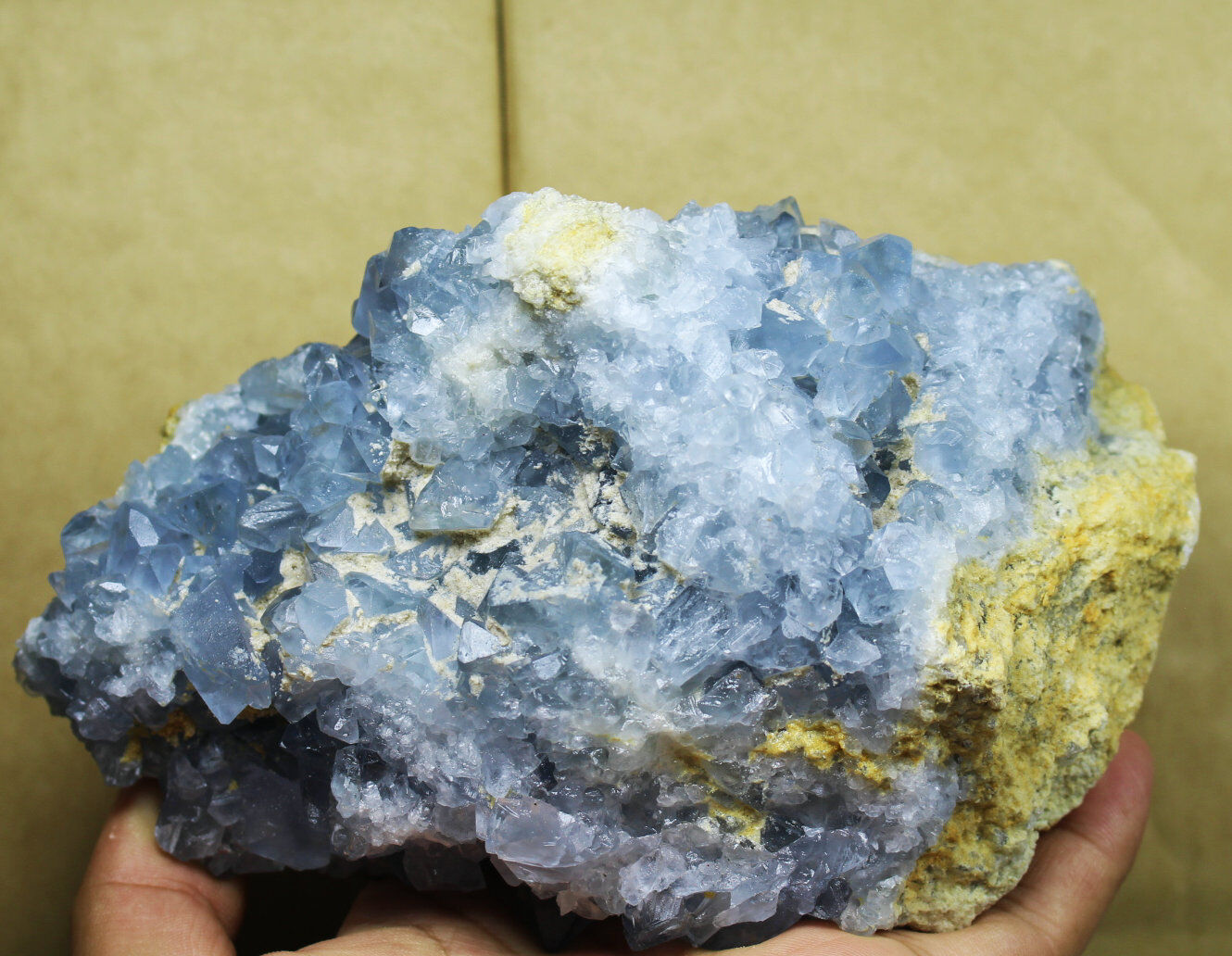 4.46lb Top Grade Gorgeous Sky Blue Celestite Geode Rough Reiki Crystal Specimen