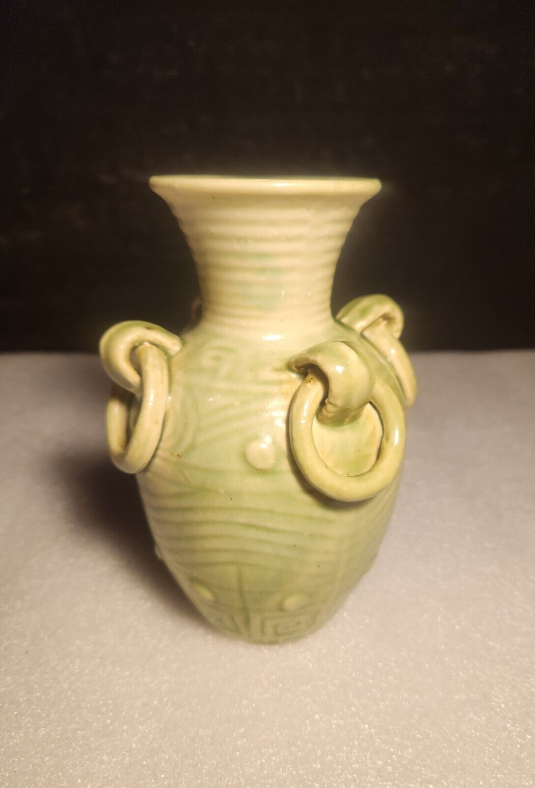 Vintage Chinese Longquan Style Ceramic Celadon 6½