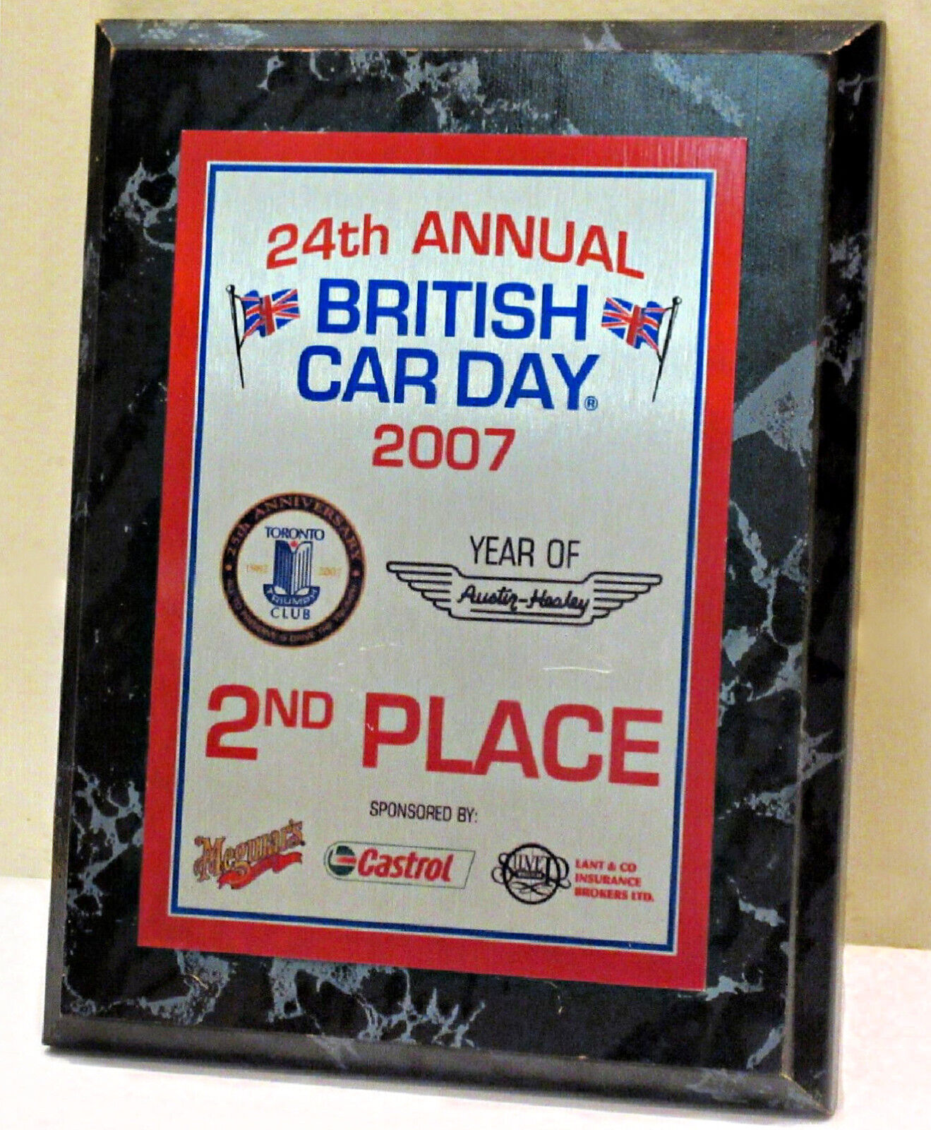 British Car Day Award Show Austin Healey Toronto Triumph Club Castrol Plaque 00s