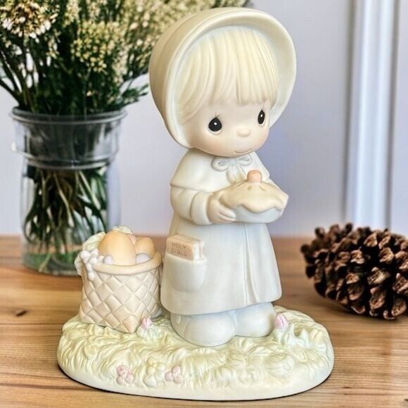 Vintage Precious Moments Enesco 1988 “November” Little Girl with Candle Figurine
