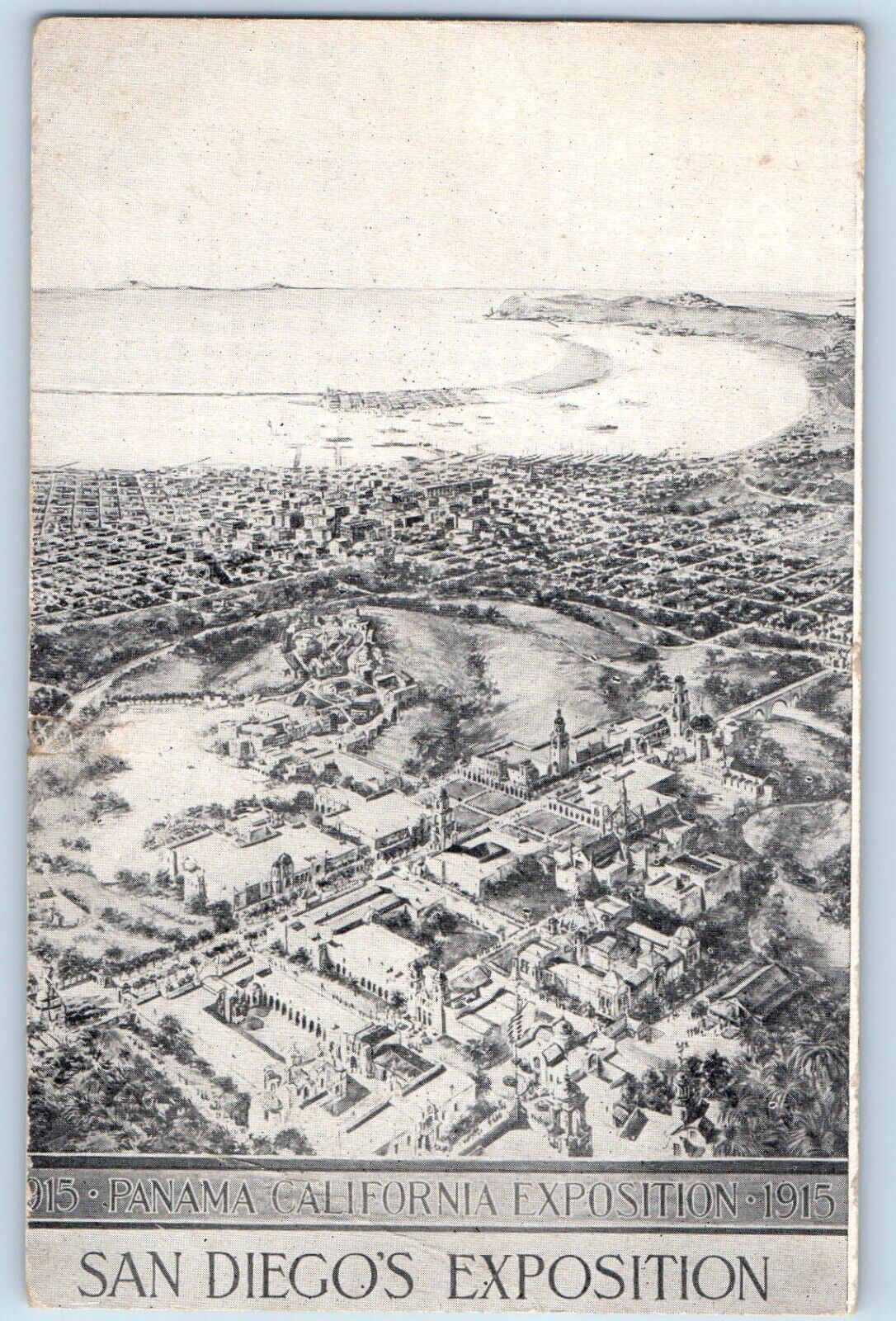 California CA Postcard San Diego Exposition Bird's Eye View 1915 Antique Posted