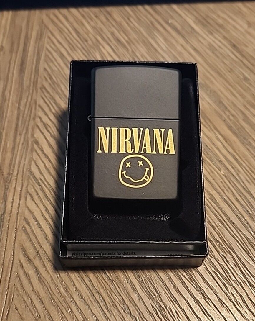 Wind Proof Light Black- Nirvana- Laser Engraved Lighter -New