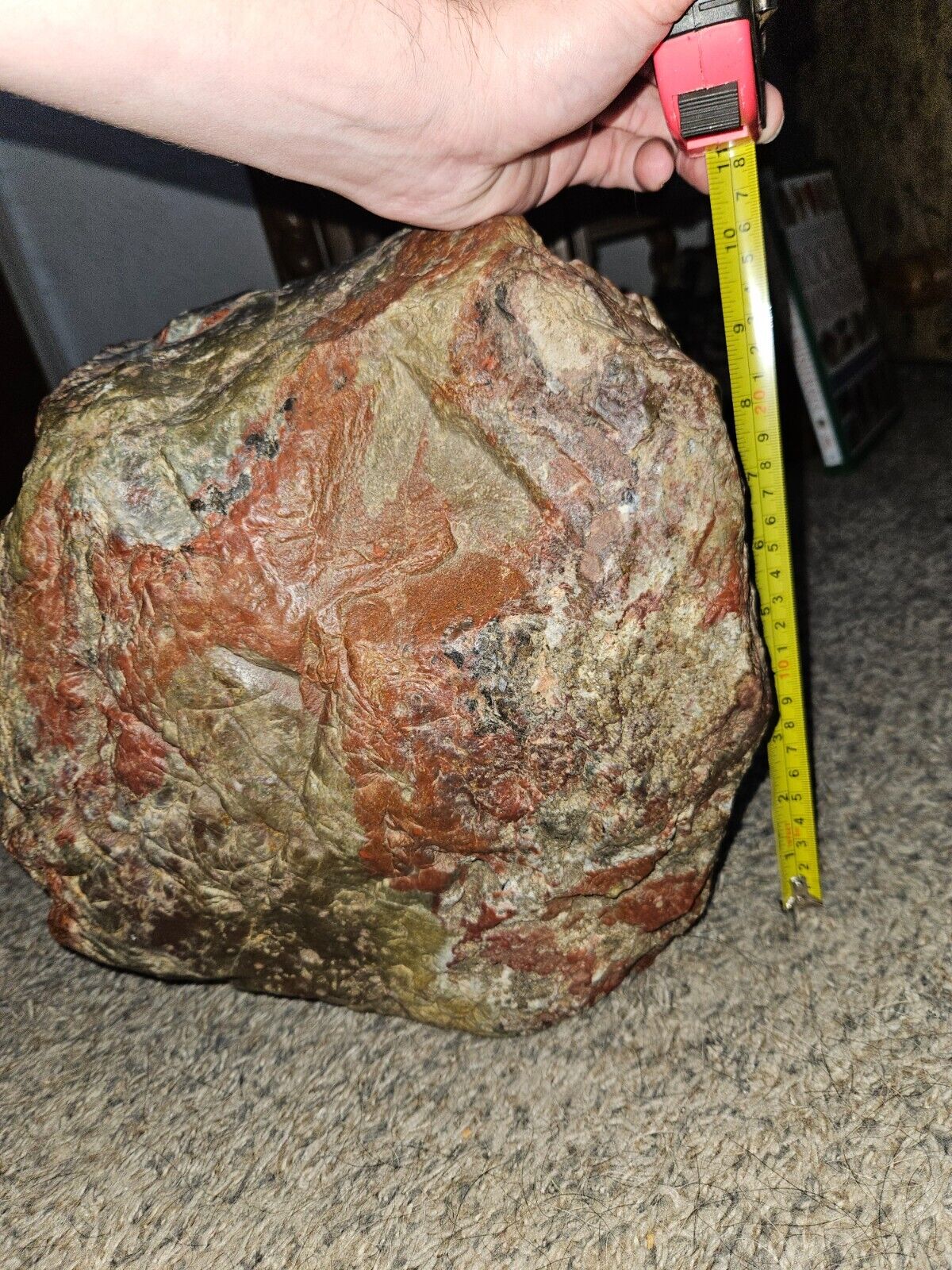 Brecciated Jasper Red Yellow and Green huge stone boulder over 60 pounds