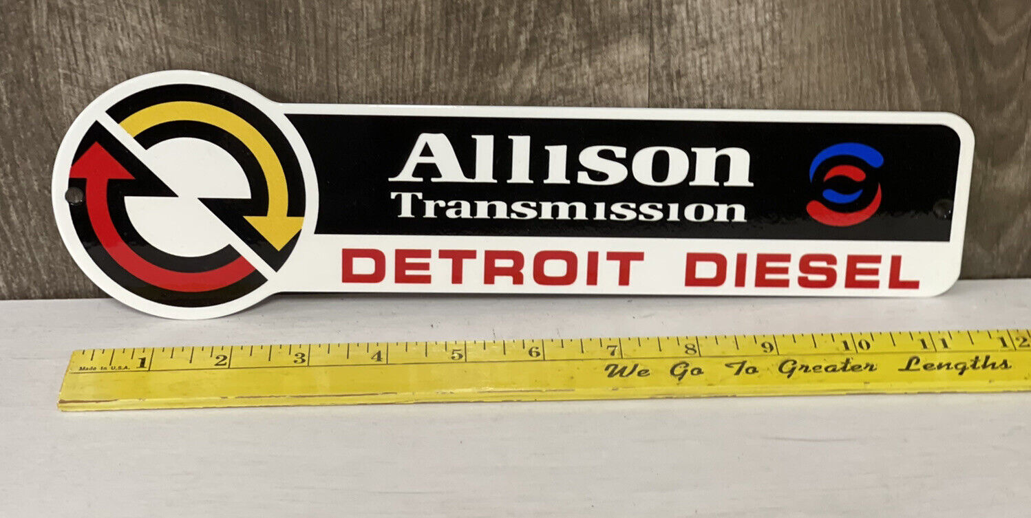 Allison Transmission Detroit Diesel Metal Sign Auto Engine Truck Shop Gas Oil