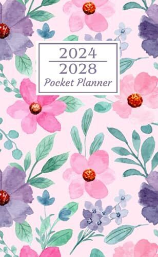 2024-2028 Monthly Pocket Planner: Small 5 Year Monthly Pocket Calendar for Purse